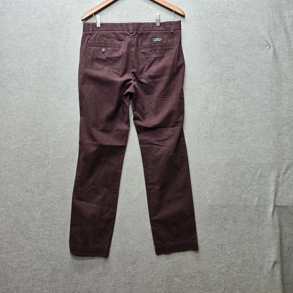 Banana Republic Men Pants 31X30 Burgundy Chino Twill Aiden‎ Button 28